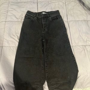 black high rise wide leg jeans